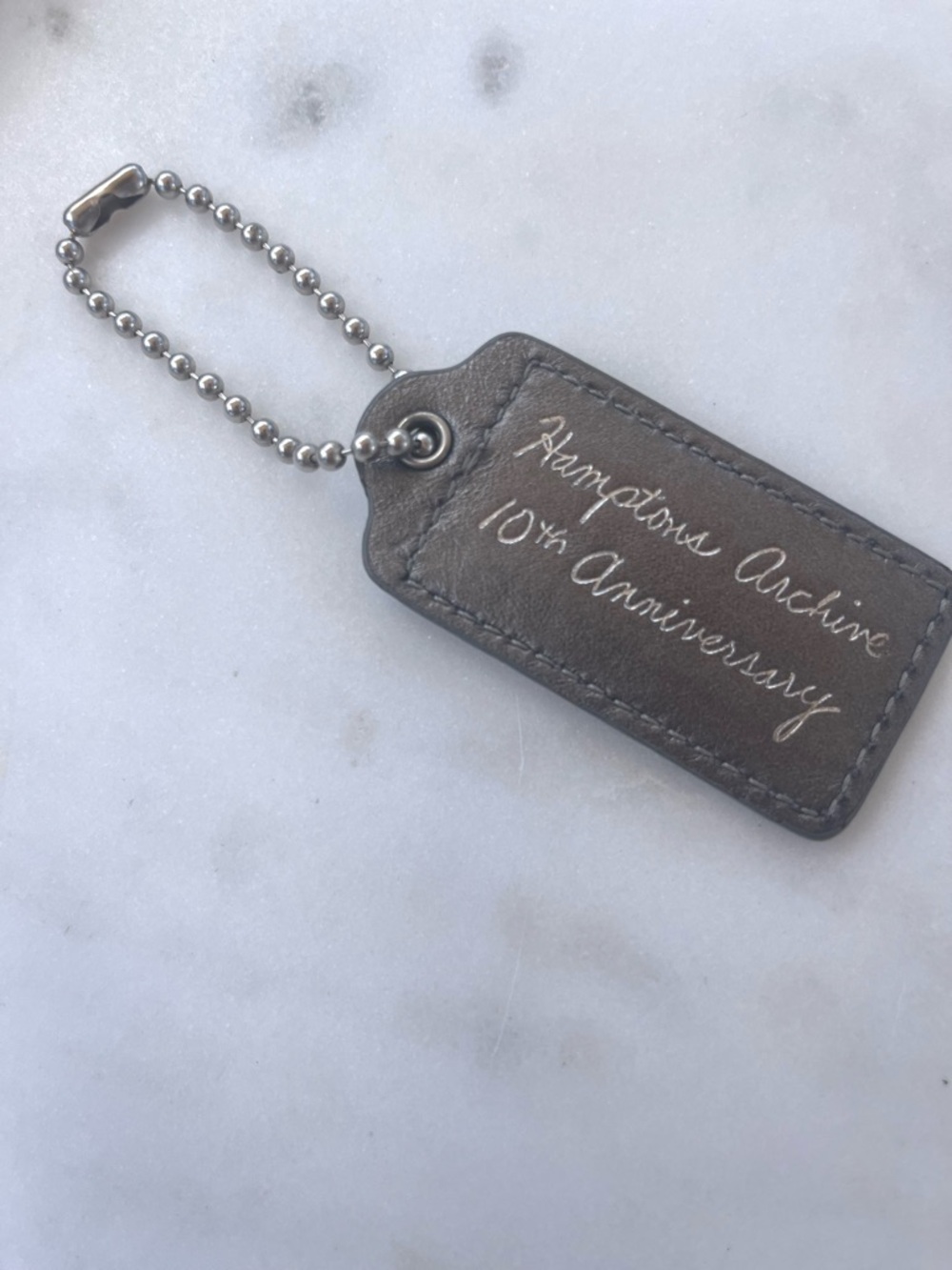 COACH HAMPTONS ARCHIVE 10TH ANNIVERSARY Silver Leather Hang Tag INQUIRE WITHIN - Picture 4 of 4